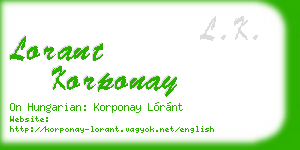 lorant korponay business card