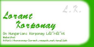 lorant korponay business card